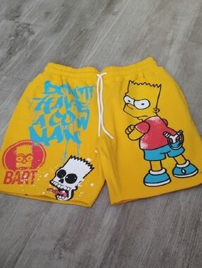 Yellow Bart Simpson Graphic  SweatShorts🆕✨💛